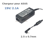 CHARGEUR LAPTOP  ASUS  19V2.1  2.5X0.7MM 1857 