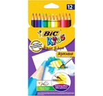 CRAYON COULEUR BT12LONG  AQUACOULEUR BIC Crayons de couleur aquarellables Etui...