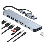 HUB TYPE C  TO USB 8 PORT  8 IN1 SUPPORT...