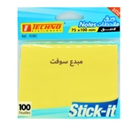 NOTES ADHESIVES JAUNE PASTEL 100F 75x100 MM TECHNO 5080 