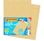 PACKET 25 Pochette F24 KRAFT ADHESIF 260x330 TECHNO 5517 