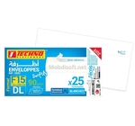PACKET DE 25 Enveloppe F15  BL 110X220  TECHNO 5503 