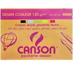 POCHETTE DESSIN 24X32 COULEUR 120G CANSON 747-000 