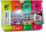 POCHETTE MARQUEUR 4 FLUORESCENT *ZIGI DIFF*  MONAMIX H529 