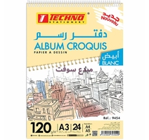 ALBUM CROQUIS 24F A3 42X29.7 120G TECHNO 9454 le papier...