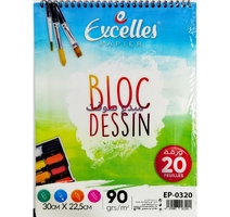 BLOC DESSIN A4 20F 90G  EXCELLES EP-0320 