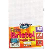 Rame Bristol A4 quadrier BLANC 5*5 25F 180G EXCELLES EP-0284 