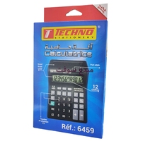 CALCULATRICE BUREAU DOUBLE ECRAN 12 CHIFFRES TECHNO 6459 