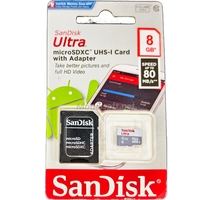 CARTE MEMOIRE MICRO SD 8GB  SANDISK 