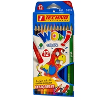 CRAYON COULEUR BT12LONG  EFFACABLE WOW TECHNO 5399 