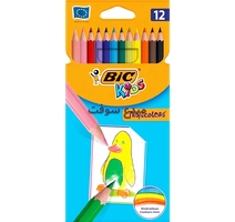 CRAYON COULEUR BT12LONG  TROPICOLORS BIC ETUI B12 