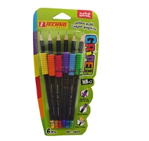 CRAYON NOIR HB2 GRAPHITE HEXAGONAL 6PCS TECHNO 4649 