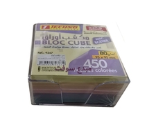 CUBE BLOC MEMO 9.5X9.5CM COULEUR 80G 450F TECHNO 9367 