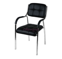 Chaise Visiteur Pieds  Laquée Rembourée 105LAL NOIR  LOCAL 