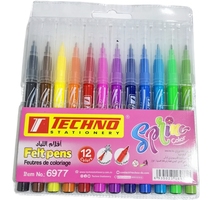 FEUTRE DE COLORIAGE  SPRING POCHETTE DE 12 COUL TCHNO 6977 