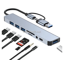 HUB TYPE C  TO USB 8 PORT  8 IN1 SUPPORT...