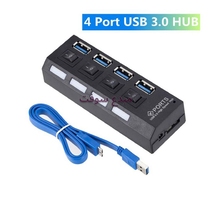 HUB USB 4 PORTS AVEC INTERRUPTEUR USB3.0  Caractéristiques :
•...