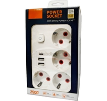 MULTIPRISE POWER SOCKET 4S + 2 USB + USB C...