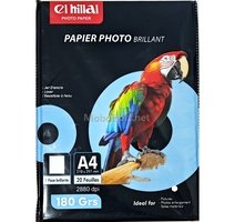 PAPIER PHOTO A4 180G 1F BRILLANT  20F HILLAL  