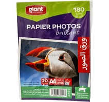 PAPIER PHOTO A4 180G BRILLANT 20F GIANT G-0190 