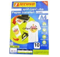 PAPIER PHOTO A4 180G TRANSFER  CLAIR 10F PQT TECHNO-5407 