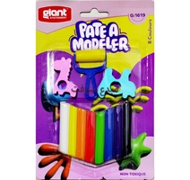 PATE A MODELER S/BLISTE 8 COULEURS 3MOULES GIANT  G-1619 