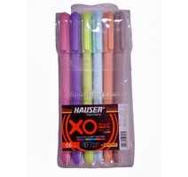 POCHETTE 6 STYLO COULEURS GEL 1.0 MM HAUSER  XO 7237 