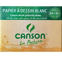 POCHETTE DESSIN 24X32 BLANC 120G CANSON  