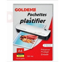 POCHETTE PLASTIFICATION A4 100 MIC GOLDEN 10340 