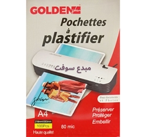 RAME POCHETTE PLASTIFICATION A4 80 MIC 10341 GOLDEN 