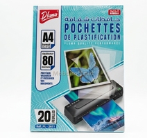 POCHETTE PLASTIFICATION A4  80 MIC 20F PLUMA  PL-2611 