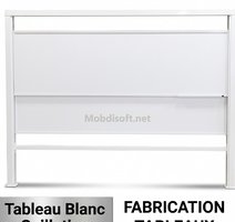 TABLEAU GUILLOTINE BLANC 400X120CM (4M X 1.20M)