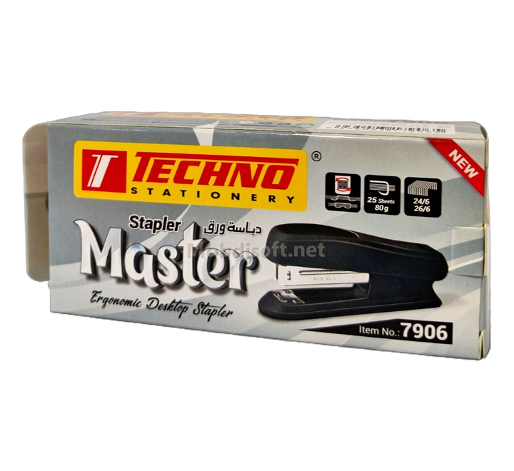 Agrafeuse De Bureau Centra - Métal, Capacité 20 Feuilles 80g/m², Pour Agrafes 24/6 Ou 26/6, Noir