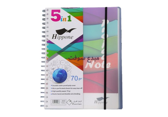 CAHIER PROJECT NOTE SPIRAL 300P GM PVC  5EN1 RAYANE BT14 