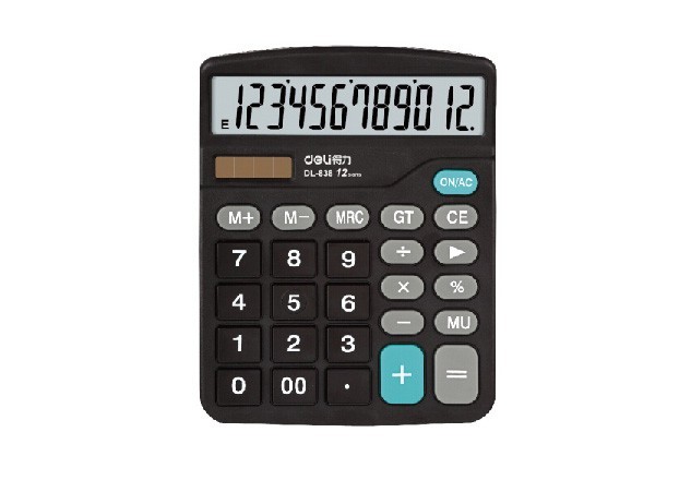 CALCULATRICE 12 CHIFFRE  DELI  838 【Specification 】182×142×45mm
【Packing Qty.】1/10/60
【Measure】76×40×35cm...