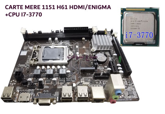 CARTE MERE 1151 H61 HDMI/ENIGMA  +CPU I7-3770 